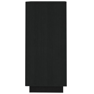 vidaXL kumode, melna, 60x34x75 cm, priedes masīvkoks