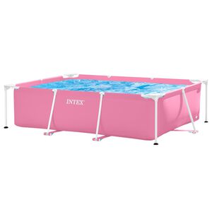 INTEX Metāla rāmis virszemes peldē&scaron;anas baseins Rozā 220 x 150 x 60 cm