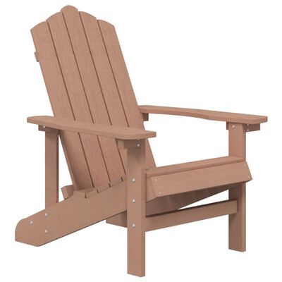 vidaXL dārza krēsls ar galdiņu, HDPE, brūns