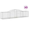 vidaXL arkveida gabiona grozi, 9 gb., 300x50x60/80 cm, cinkota dzelzs
