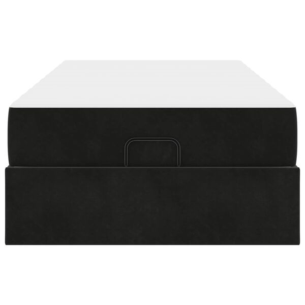 vidaXL Gultas rāmis ar matraci ar matraci 2 pcs Melna Samts