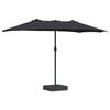 vidaXL Dārza parasols Melna 385 x 209 x 244 cm Poliesters