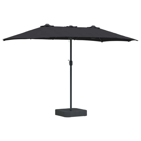 vidaXL Dārza parasols Melna 385 x 209 x 244 cm Poliesters