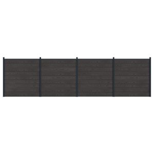 vidaXL Žogu komplekts 4 pcs 699 x 186 cm WPC un alumīnijs Melns