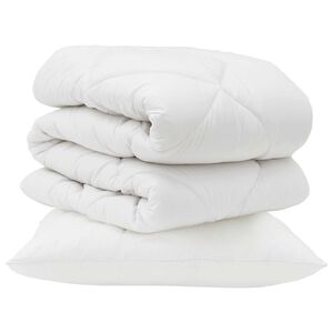 vidaXL Sega ar spilvenu 2 pcs Balts Mikro&scaron;ķiedra