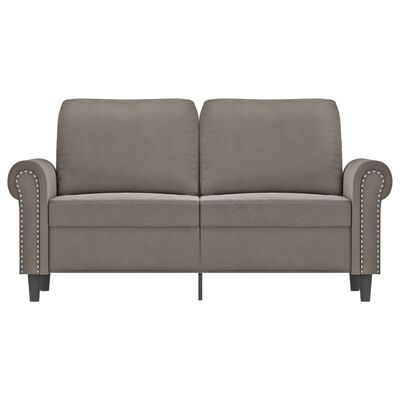 vidaXL divvietīgs dīvāns, gaiši pelēks, 120 cm, samts