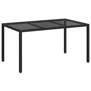 vidaXL Dārza galds Melna 150 x 90 x 75 cm poliratāns