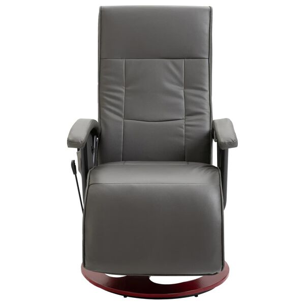 vidaXL masāžas krēsls, pelēka mākslīgā āda