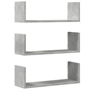 vidaXL sienas plaukti, 3 gab., 58x18x18 cm, inženierijas koks