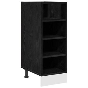 vidaXL Virtuves pamatstāvs ar plauktu Melns ozols 30 x 44,5 x 81,5 cm