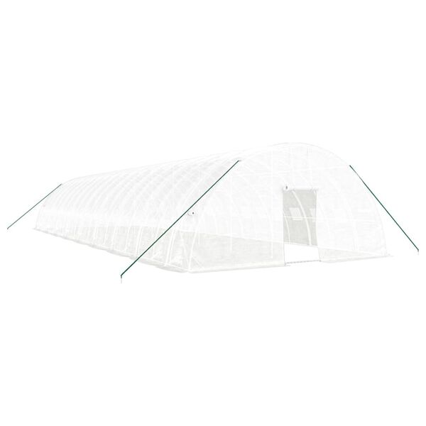 vidaXL siltumnīca ar tērauda rāmi, balta, 108 m&sup2;, 18x6x2,85 m