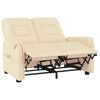 vidaXL divvietīgs masāžas krēsls, atgāžams, krēmkrāsas mākslīgā āda