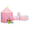 vidaXL rotaļu telts, rozā, 301x120x128 cm