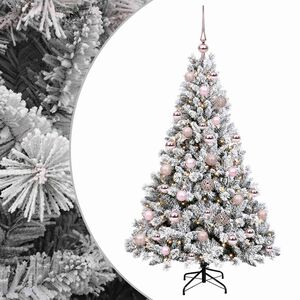 vidaXL Mākslīgā Ziemassvētku egle ar bumbiņu 120 cm 150 LED