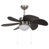 vidaXL griestu ventilators ar lampu, 76 cm, tum&scaron;i brūns
