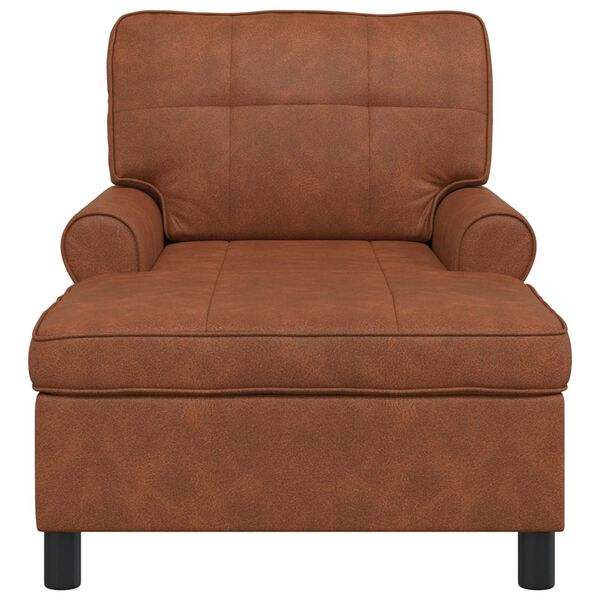 vidaXL &Scaron;eiss Lounge ar spilvenu Brūna 91 x 157 x 91 cm Antīks PU