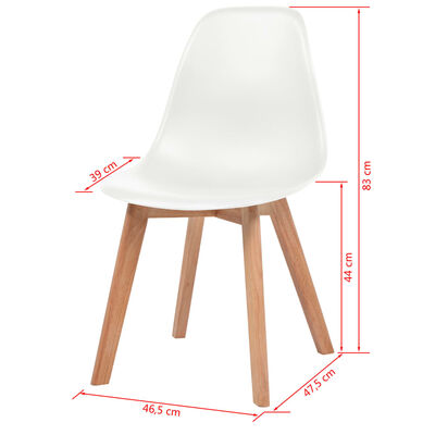 vidaXL virtuves krēsli, 6 gab., balta plastmasa