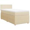vidaXL atsperu gultas rāmis ar matraci, krēmkrāsas, 90x200 cm, audums