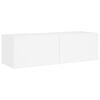 vidaXL TV sienas skapī&scaron;i ar LED, 3 gab., balti