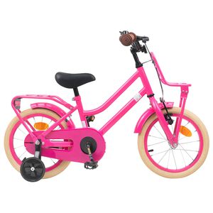 vidaXL Bērnu Velosipēds 12 Collas no 2-4 gadiem Tum&scaron;s rozā