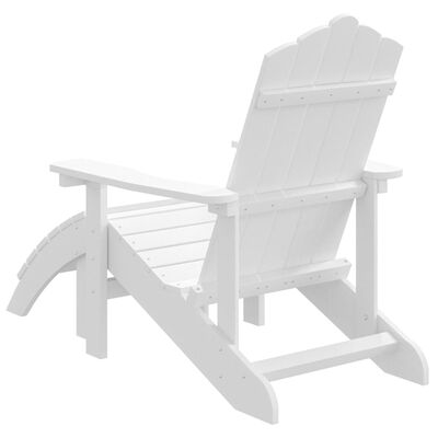 vidaXL dārza krēsls ar kāju balstu, HDPE, balts