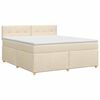 vidaXL Kontinentālā gulta ar matraci Krēmkrāsa 140 x 190 cm Audums