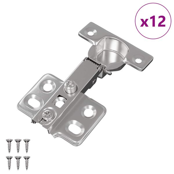 vidaXL Eņģe 12 pcs Niķelis 85 x 52,5 x 9,5 mm Dzelzs