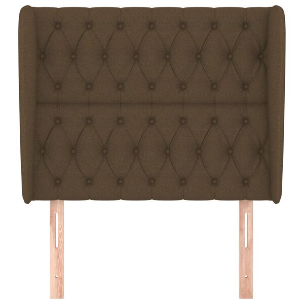 vidaXL galvgalis ar malām, 93x23x118/128 cm, tum&scaron;i brūns audums