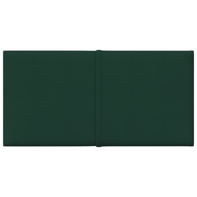 vidaXL sienas paneļi, 12 gab., tumši zaļi, 30x15 cm, audums, 0,54 m²