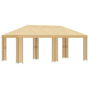 vidaXL Dārza Paviljons 6 x 3 m Krēmkrāsa Poliesters un tērauds 190 gsm