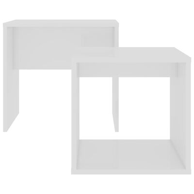 vidaXL kafijas galdiņu komplekts, balts, 48x30x45 cm, skaidu plāksne