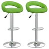 vidaXL bāra krēsli, 2 gab., zaļa mākslīgā āda