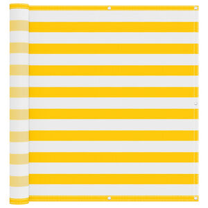 vidaXL Balkona ekrāns Dzeltena un balta 110 x 700 cm Oksforda audums