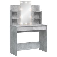 vidaXL spoguļgaldiņš ar LED, betona pelēks, 96x40x142 cm