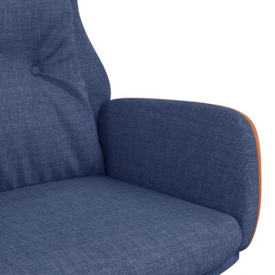 vidaXL atpūtas krēsls, zils, audums un PVC