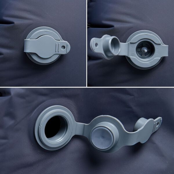 vidaXL piepūšams kempinga matracis, spilvens, vienvietīgs, pelēks