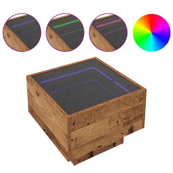 vidaXL Kafijas galdiņ&scaron; Vecs koks 40 x 40 x 30 cm Inženierijas koks