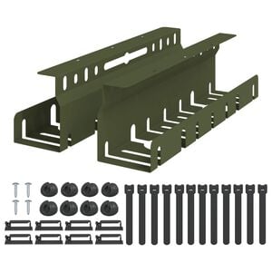 vidaXL Galda kabeļu organizators 2 gab. Olīvu zaļ&scaron; 43 x 9 x 11,5 cm