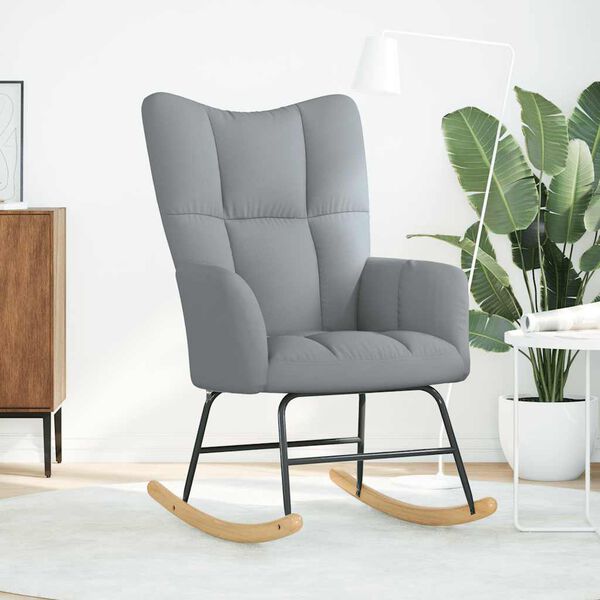 vidaXL &scaron;ūpuļkrēsls, gai&scaron;i pelēks audums