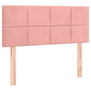 vidaXL gultas galvgalis, 90x5x78/88 cm, rozā samts