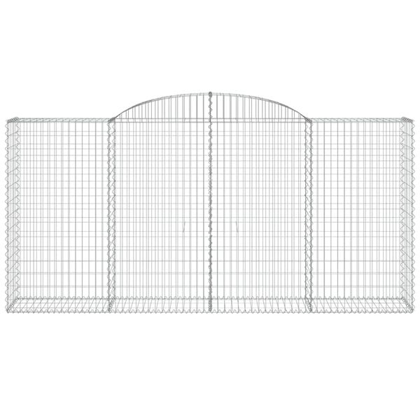 vidaXL arkveida gabiona grozi, 10gb., 300x50x140/160cm, cinkota dzelzs