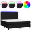 vidaXL atsperu gulta ar matraci, LED, melns audums, 160x200 cm