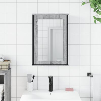 vidaXL vannasistabas spoguļskapītis, pelēks, 42x12x60 cm