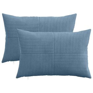 vidaXL Spilvenu pārvalks 2 pcs ALMELO Zila 30 x 50 cm kordurojs
