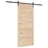 vidaXL Slīdo&scaron;ās durvis Dabiska 90 x 208 cm Priedes masīvkoks