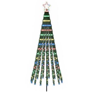 vidaXL LED Ziemassvētku koks 180 cm 255 LED Daudzkrāsains Tērauds