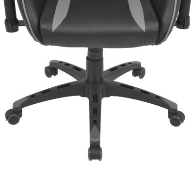 vidaXL atgāžams biroja krēsls, mākslīgā āda, melns ar pelēku