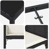 vidaXL Dārza ēdamgalds ar spilvenu 9 pcs Melna poliratāns