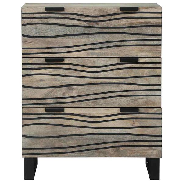 vidaXL Puse ar atvilktni Balts 60 x 33.5 x 75 cm Mango masīvkoks