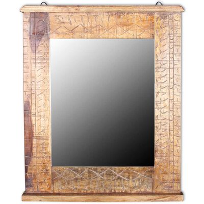 vidaXL vannas istabas izlietnes skapis ar spoguli, mango masīvkoks